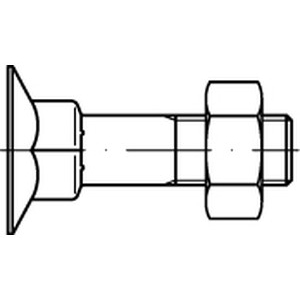 M 6X45 DIN 605 MU4.6 Senkschraube mit hohem Vierkanteinsatz und Sechskantmutter