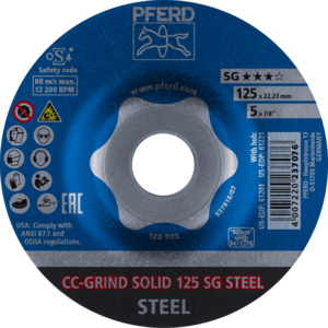 PFERD CC GRIND® SOLID grinding disc CC GRIND SOLID 125 SG STEEL