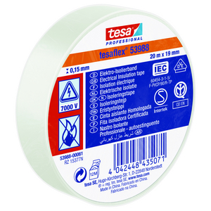 53988-00061-00 Tesaflex Isolierband IEC 19mm x 20m weiss