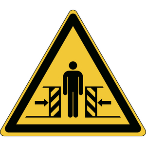 SEGNALETICA DI SICUREZZA ISO â ATTENZIONE PERICOLO DI SCHIACCIAMENTO 829136 PIC W019-TRI 200-PP-CRD/1