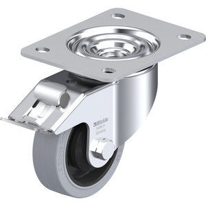 LK-POEV 100K-3-FI-SG Lenkrolle spurlos grau mit Stop-Fix