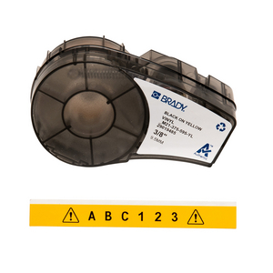 BOX 1 ROLL(S) GLOBALMARK TAPES - B-581 29 MM REPOSITIONABLE YELLOW 142803-CART M21 B595 0.375INX21FT BLK/YEL HF