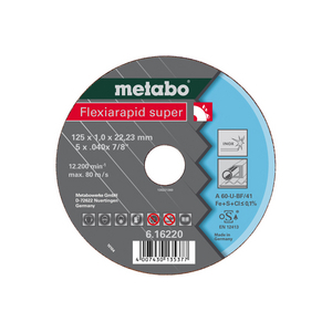 METABO DOORSLIJPSCHIJF 125X0,8X22,2 INOX FLEXIARAPID SUPER