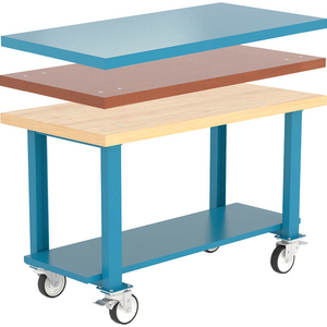 ETABLI DE TRAVAIL BOIS ROULETTES PLATEAU BOIS MDF 1500X750X880