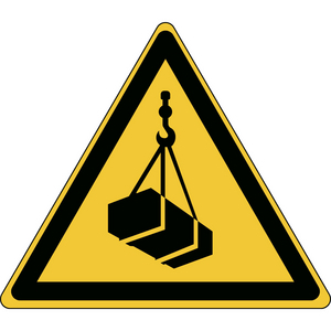 SEGNALETICA DI SICUREZZA ISO â ATTENZIONE CARICHI SOSPESI 828547 PIC W015-TRI 200-AL-CRD/1