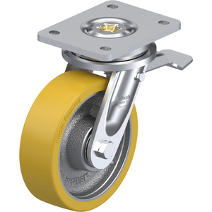 ROULETTE PIVOT. 750KG D.160MM AC BAND.POLYU 50MM MOY BILLE+FR