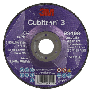DISCO IBRIDO DA TAGLIO E SBAVO CUBITRON3, 93498, 36+, T27, 125 MM10/PACK, 20 PZ/CARTONE 7100305448