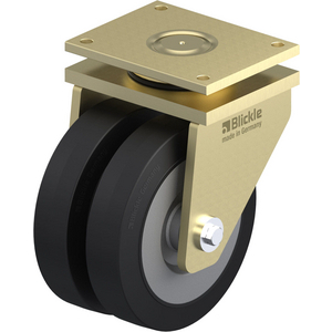 ROULETTE PIVOT.1800KG D.300MM AC BAND.CAOUT 2X75MM MOY BILLE