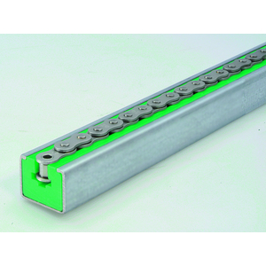896274-PROFILO GUIDACATENA PE1000 L=3000MM. 38X45 VERDE (16B1) C/SCANALATURE C10 BC11.4-3000