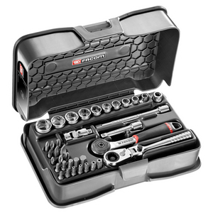 1/4' SOCKET SET HEX 6PT MM R.180HX 37PC R.161-6P6HX