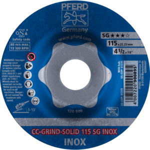 PFERD CC GRIND® SOLID grinding disc CC GRIND SOLID 115 SG INOX