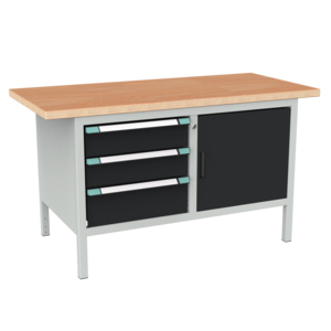 ETABLI 2 COLONNES 1500X700X840MM 1 PORTE, 3 TIROIRS