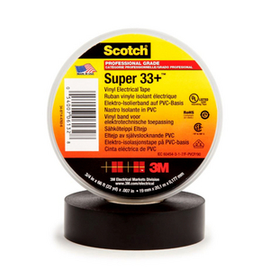 SCOTCH SUPER 33+ NASTRO ISOLANTE AD ELEVATE PRESTAZIONI COLORE NERO SPESSORE 0,18MM 7000057831