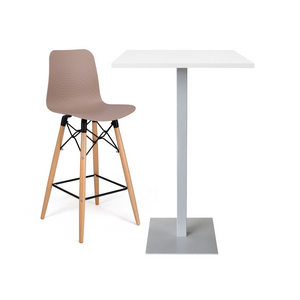 MANGE-DEBOUT L70XP70XH112CM PIED CENTRAL ALU PLAT 25MM BLC