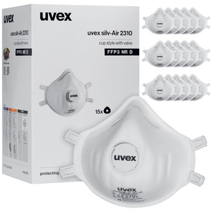 RESPIRATORE FILTRANTE A CONCHIGLIA UVEX SILV-AIR C 2310, VALVOLA, FFP3 NR D (CONF. DA 15PZ) 0088762310