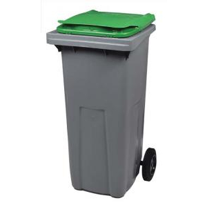 CONTENEUR 2 ROUES KOROK-120L SANS BARRE-GRIS/VERT