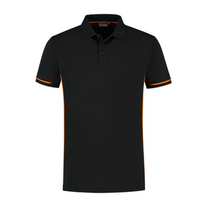 SANTINO POLOSHIRT CARSEN ZWART/ORANJE MT S