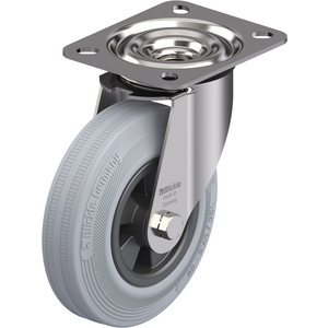 ROULETTE PIVOT. 100KG D.125MM IN BAND.CAOUT 37,5MM MOY R.INOX