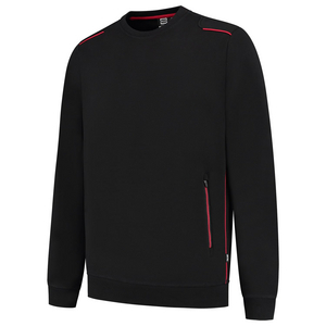 TRICORP SWEATER ACCENT 302703 ZWART/ROOD MT 3XL