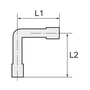 34.811/5 Winkel-Schlauchverbindungsstutzen, für Schlauch LW 5 mm, POM