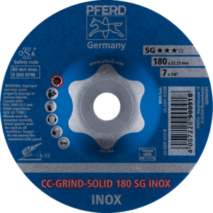 PFERD CC GRIND® SOLID grinding disc CC GRIND SOLID 180 SG INOX