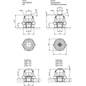 K0283.9101 Pendelauflage Form M M10, D1=18
