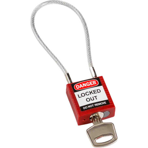 LUCCHETTO DI SICUREZZA â COMPATTI CON CAVO 146120 COMPACT CABLE PADLOCK RED 20CM KD