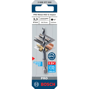 BOSCH METAALBOOR PRO HSS HEX 3,3X36X75 2608577568