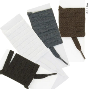 LACET POLYESTER PLAT NOIR 1,2M (LA PAIRE) SACHET PLASTIQUE