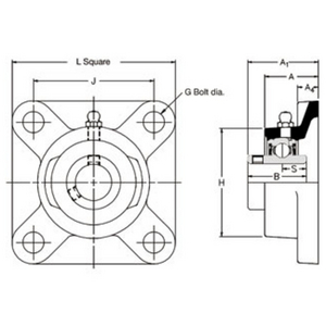 NSK UCF 216 D1 FLENSLAGERBLOK VIERKANT
