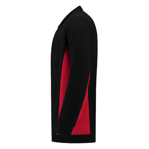 TRICORP POLOSWEATER BORSTZAK 302001 ZWART/ROOD MT 7XL