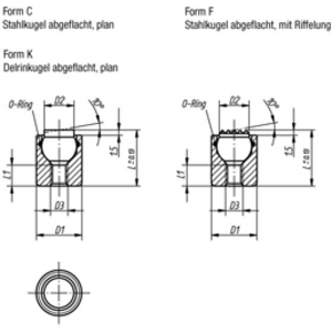 K0284.705X016. Pendelauflage Form K mit O-Ring