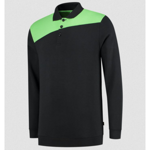 TRICORP POLOSWEATER NADEN 302004 ZWART/LIME MT L