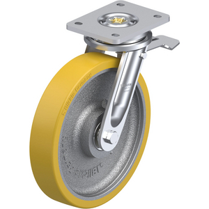 ROULETTE PIVOT.1100KG D.250MM AC BAND.POLYU 50MM MOY BILLE+FR