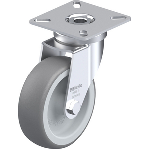 344382-RUOTA CON SUPPORTO GIREVOLE ISTITUZIONALE, ATTACCO A PIASTRA RUOTA CON RIVESTIMENTO IN GOMMA LPA-TPA 75G