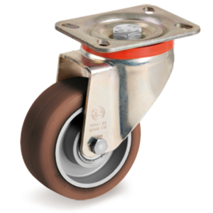 RUOTA 58HT 100X40 POLIURETANO TR-POWERHIGH ALTO SPESSORE NUCLEO ALLUMINIO SUPP. ROTANTE PIASTRA P 585302