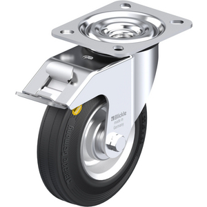 9589-RUOTA CON SUPPORTO GIREVOLE IN LAMIERA DACCIAIO STAMPATA, SUPPORTI VERSIONE SEMI-PESANTE, ATTAC L-RD 125R-FI