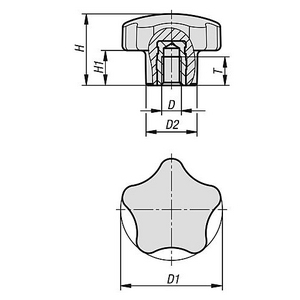 KIPP DUROPLAST STERGREEP / RVS BI.DR. M10 K1297.15010