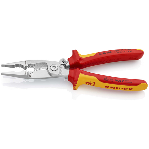 Knipex Pince Multifonction Installations Électriques VDE 200mm - 6 En 1 Chromée Bi-Matière Certifiée