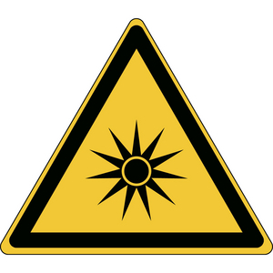 SEGNALETICA DI SICUREZZA ISO â ATTENZIONE RADIAZIONI OTTICHE 830321 PIC W027-TRI 315-PP-CRD/1