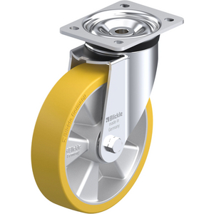 ROULETTE PIVOT. 600KG D.200MM AC BAND.POLYU 50MM MOY BILLE
