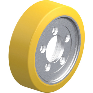 ROUE MOTRICE D.255MM 83MM POLYU CORPS DE ROUE FONTE 5 TROUS