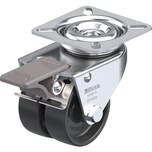 ROULETTE PIVOT. 80KG D. 50MM AC BAND.POLYA 2X18MM MOY LISSE+FR