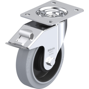 LE-POEV 160K-FI-SG Lenkrolle spurlos grau mit Stop-Fix