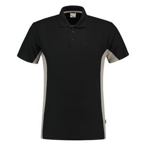 TRICORP POLOSHIRT BORSTZAK 202002 ZWART/GRIJS MT XS
