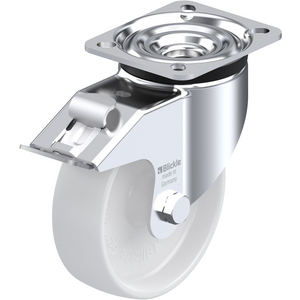 ROULETTE PIVOT. 250KG D.125MM AC BAND.POLYA 40MM MOY LISSE+FR