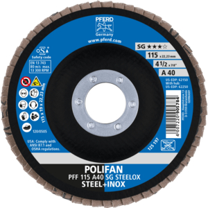 DISQUE PFF 115X22,23 GR 40 EXECUTION A SG 67604115