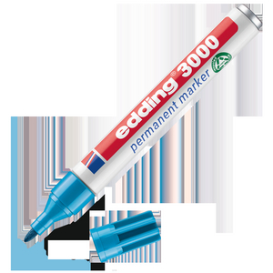 EDDING PERMANENT MARKER RONDE PUNT 3000 LICHTBLAUW 010