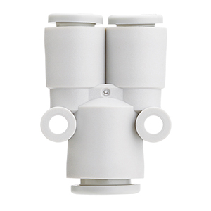 KQ2U, One-touch Fitting White Color - Different diameter union “Y”