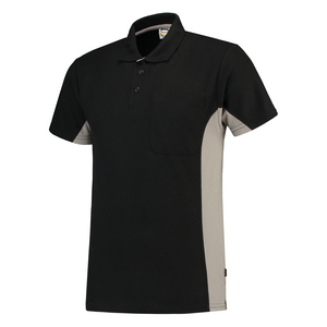 TRICORP POLOSHIRT BORSTZAK 202002 ZWART/GRIJS MT XS